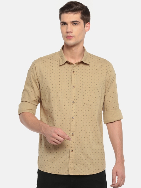 

Ruggers Men Khaki Contemporary Regular Fit Printed Casual Shirt