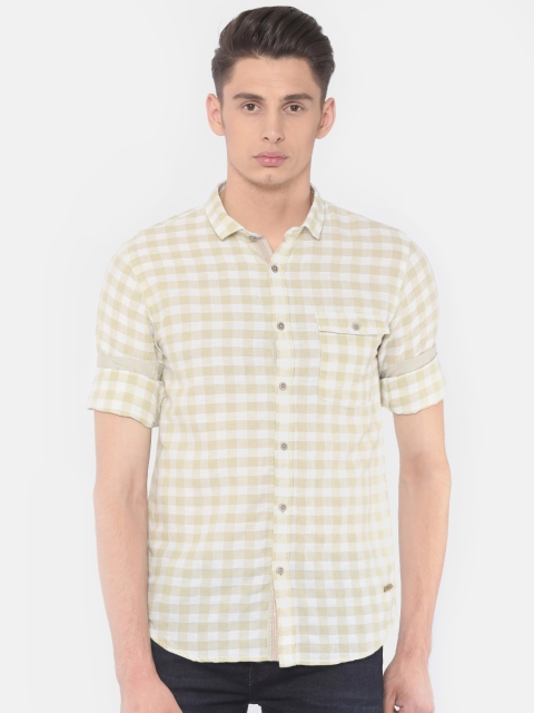 

Cherokee Men Beige & White Regular Fit Checked Casual Shirt