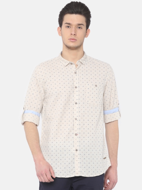 

Cherokee Men Beige Contemporary Fit Printed Casual Shirt