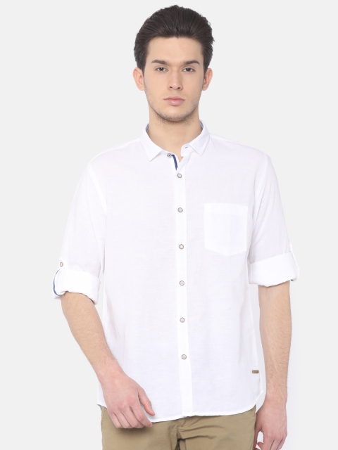 

Cherokee Men White Contemporary Fit Solid Casual Shirt