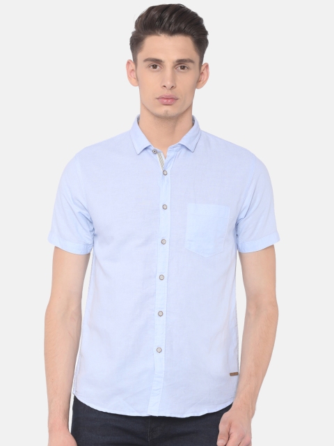 

Cherokee Men Blue Contemporary Regular Fit Solid Casual Shirt