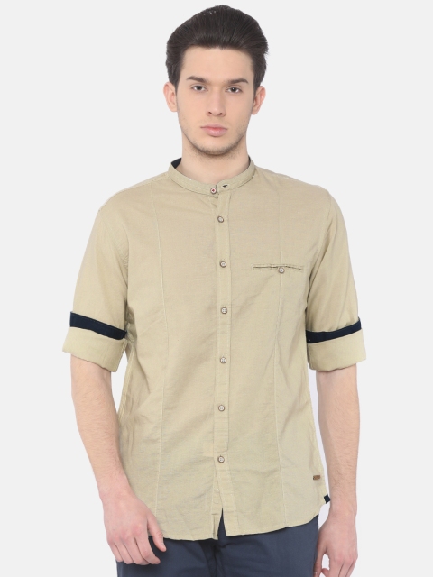 

Cherokee Men Beige Contemporary Regular Fit Solid Casual Shirt