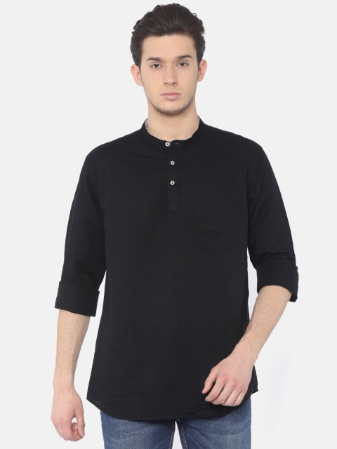 

Cherokee Men Black Contemporary Regular Fit Solid Casual Shirt