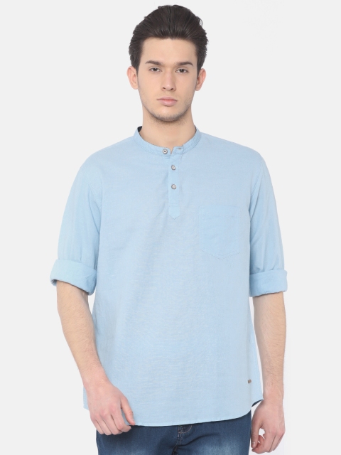 

Cherokee Men Blue Contemporary Regular Fit Solid Casual Shirt