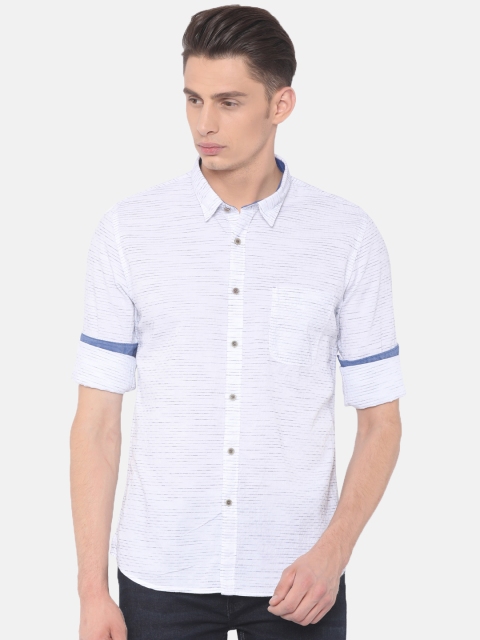 

Cherokee Men White Contemporary Regular Fit Self Design Casual Shirt