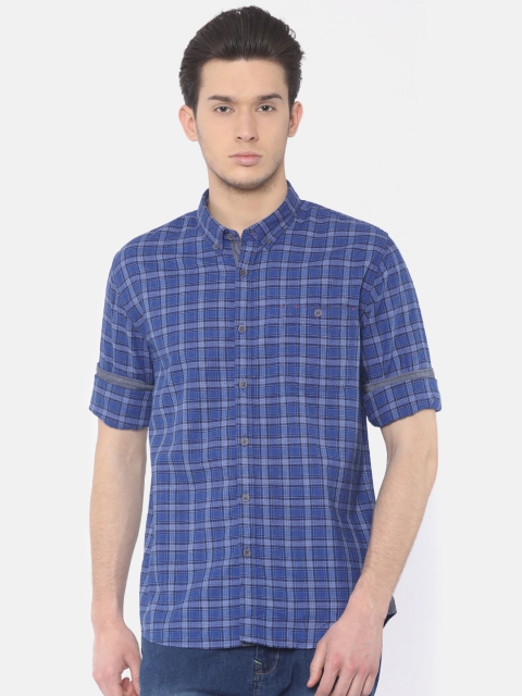 

Cherokee Men Blue Contemporary Regular Fit Checked Casual Shirt