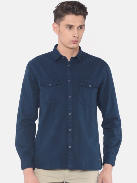 

Cherokee Men Navy Contemporary Regular Fit Solid Casual Shirt, Navy blue