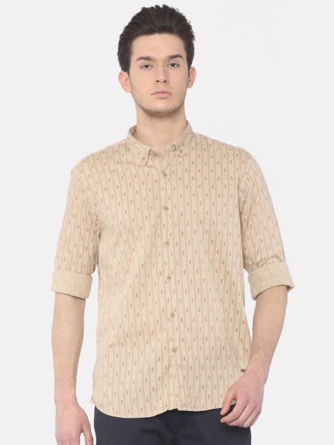 

Cherokee Men Beige Contemporary Fit Printed Casual Shirt