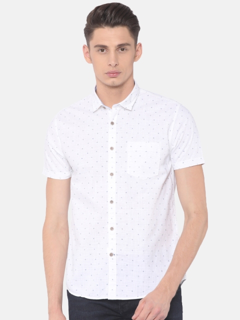 

Cherokee Men White Contemporary Regular Fit Printed Casual Shirt