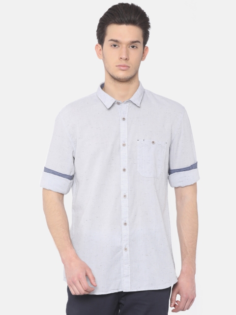 

Cherokee Men Grey Contemporary Fit Solid Casual Shirt