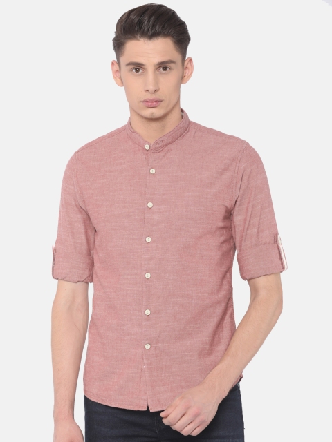 

Cherokee Men Red Regular Fit Solid Casual Shirt