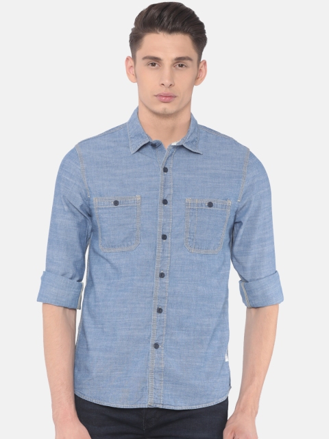 

Cherokee Men Blue Regular Fit Solid Casual Shirt