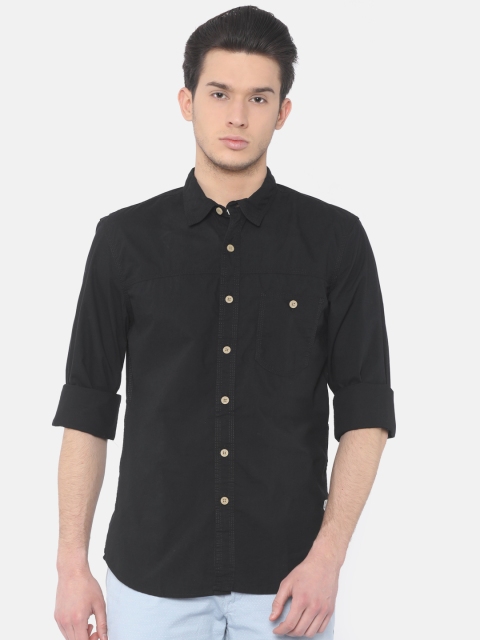 

Cherokee Men Black Contemporary Slim Fit Solid Casual Shirt
