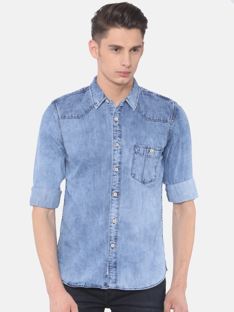 

Cherokee Men Blue Slim Fit Solid Casual Shirt