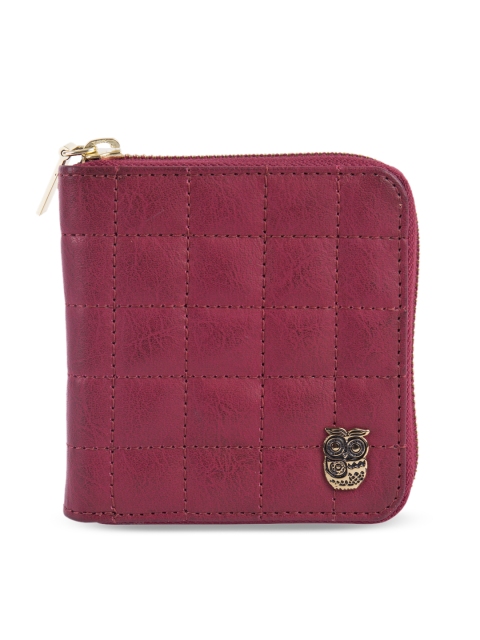 

Chumbak Women Maroon Self Design Two Fold Wallet