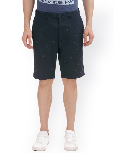

Colt Men Navy Blue Printed Slim Fit Regular Shorts