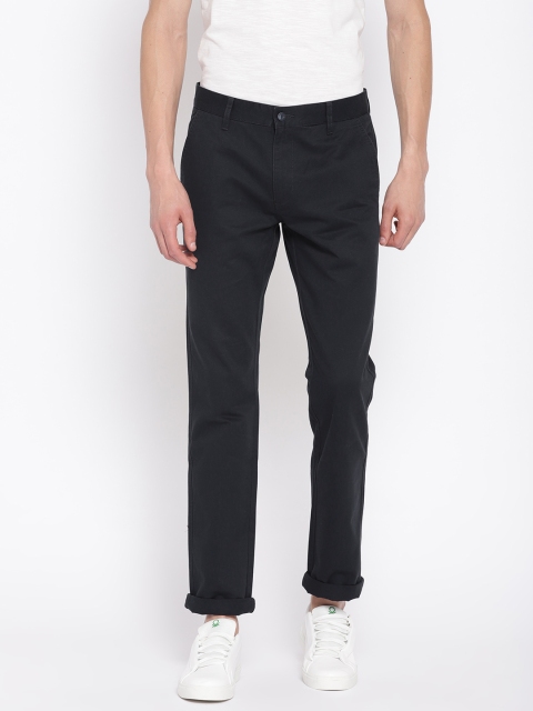 

Ruggers Men Navy Blue Urban Slim Fit Solid Chinos