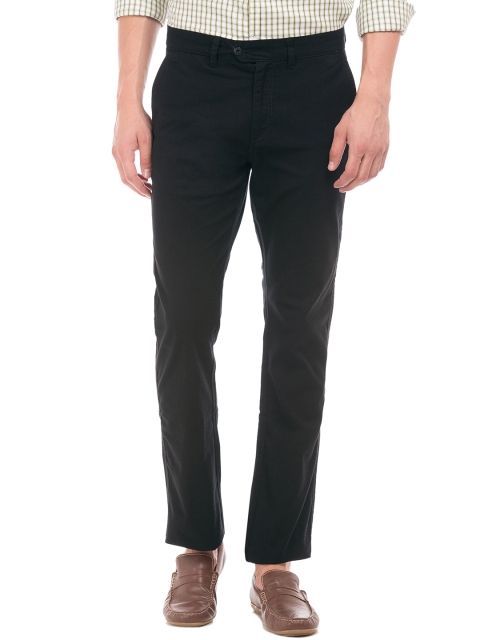 

Ruggers Men Black Skinny Fit Solid Regular Trousers