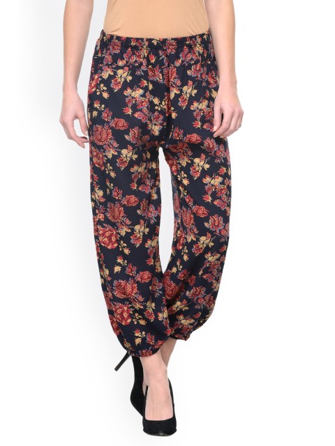 

Camey Women Navy Blue Printed Harem Pants