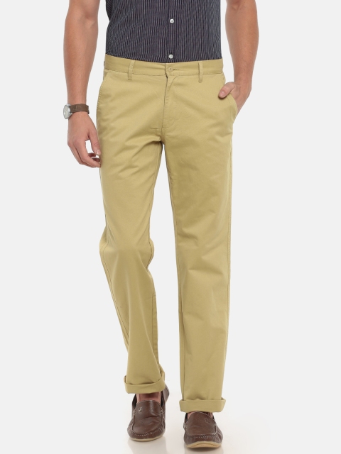 

Ruggers Men Khaki Regular Fit Solid Chinos