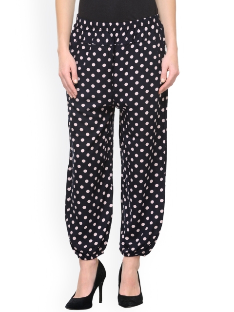 

Camey Women Black Polka Dots Printed Harem Pants