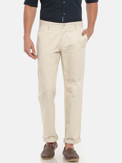 

Ruggers Men Beige Regular Fit Solid Chinos