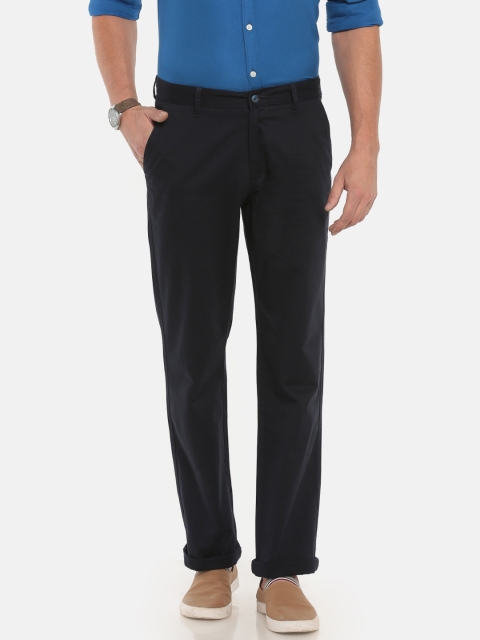 

Ruggers Men Navy Blue Regular Fit Solid Regular Trousers