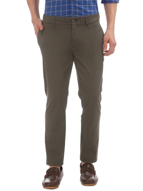 

Ruggers Men Brown Tapered Fit Solid Regular Trousers
