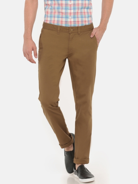 

Ruggers Men Brown Tapered Fit Solid Regular Trousers