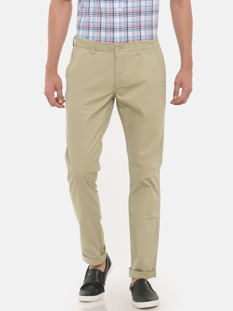 

Ruggers Men Beige Tapered Fit Solid Regular Trousers