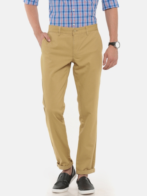 

Ruggers Men Khaki Regular Fit Solid Trousers
