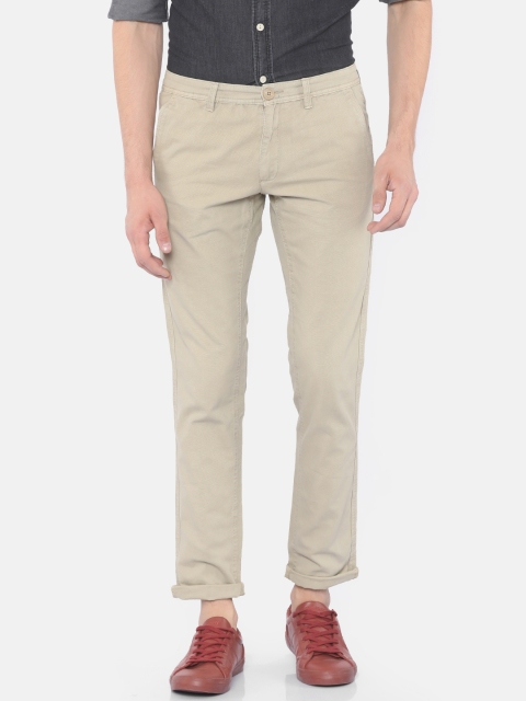 

Cherokee Men Beige Slim Fit Solid Regular Trousers