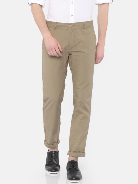 

Cherokee Men Khaki Solid Trousers