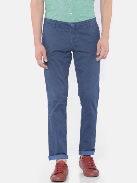 

Cherokee Men Navy Blue Slim Fit Printed Regular Trousers