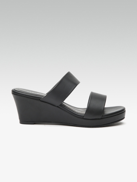 

HEATWAVE Women Black Solid Sandals