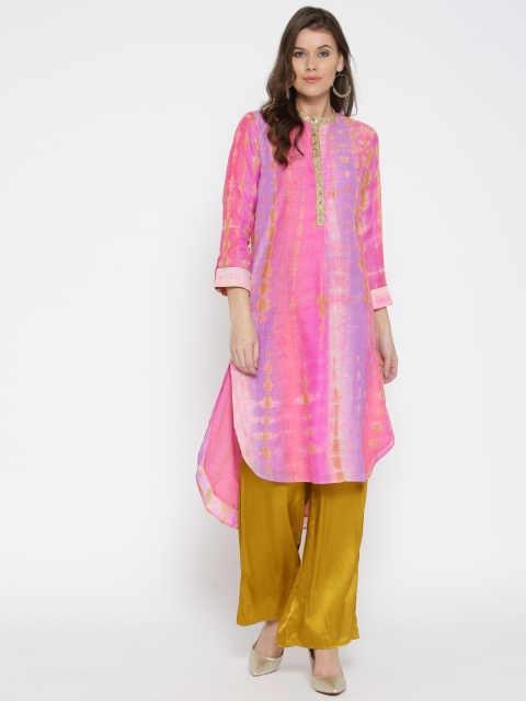 

Biba Women Pink Printed A-Line Kurta