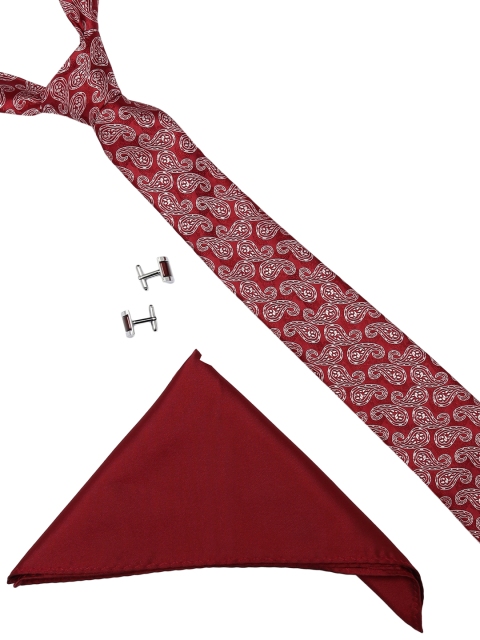 

Alvaro Castagnino Men Maroon & White Accessory Gift Set