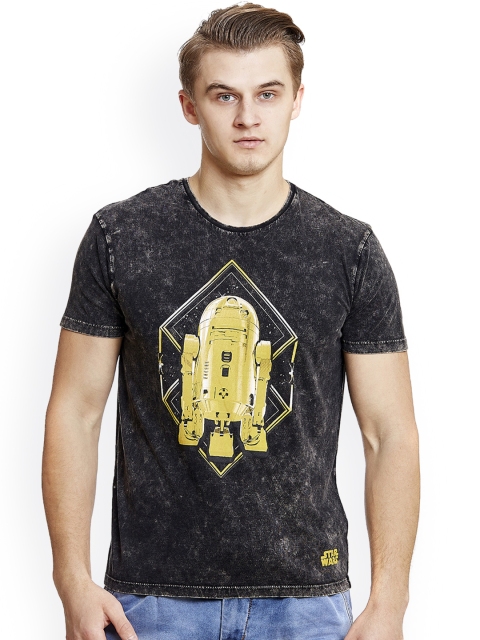 

Free Authority Men Charcoal Grey Melange Star Wars Printed T-shirt