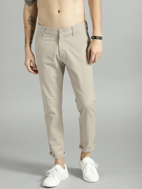 

Roadster Men Beige Regular Fit Solid Trousers