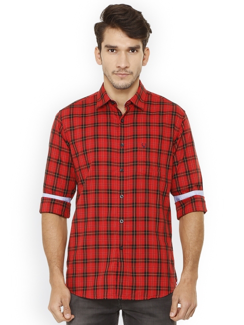 

Allen Solly Men Red Custom Slim Fit Checked Casual Shirt