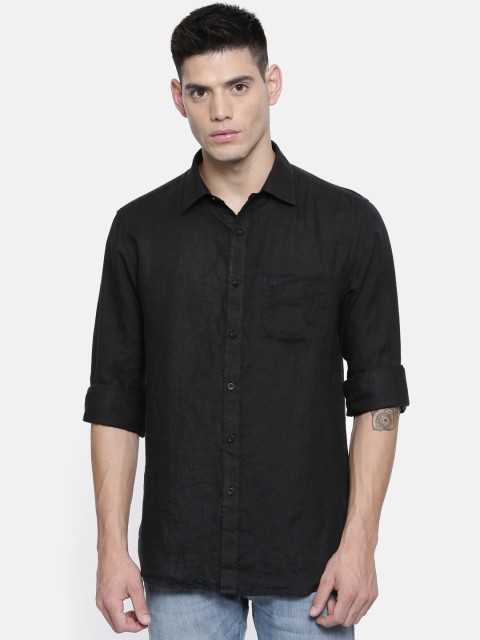 

Allen Solly Men Black Linen Slim Fit Solid Casual Shirt