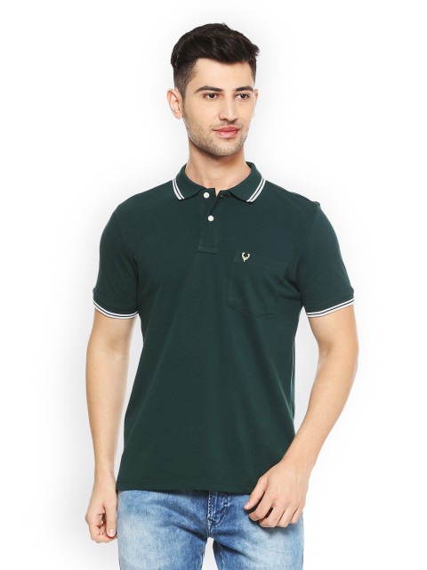 

Allen Solly Men Green Solid Round Neck T-shirt