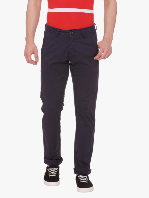 

Allen Solly Men Navy Blue Smart Slim Fit Solid Regular Trousers