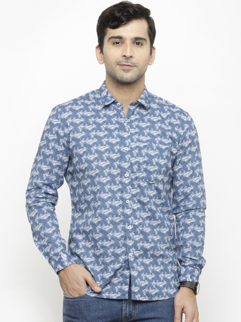 

Numero Uno Men Blue & White Printed Casual Shirt