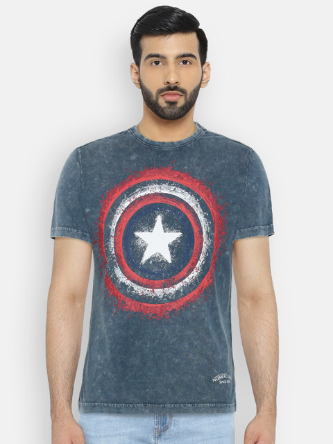 

Numero Uno Men Blue Printed Round Neck T-shirt