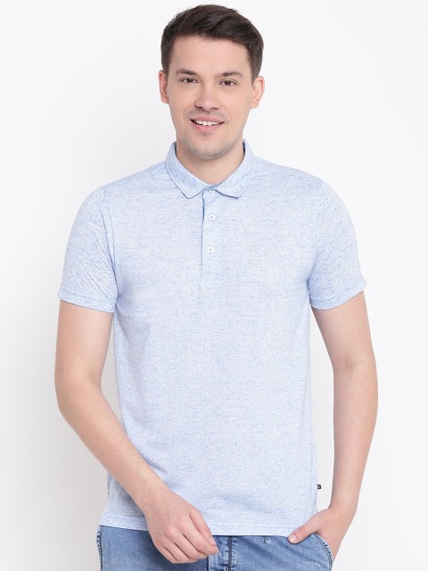 

Numero Uno Men Blue Self-Design Polo Collar T-shirt