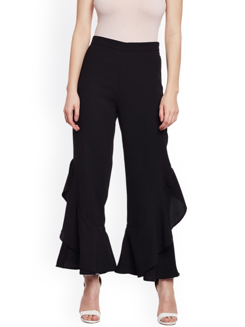

THE SILHOUETTE STORE Women Black Slim Fit Solid Chinos