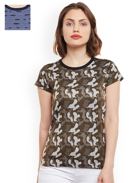 

VIMAL JONNEY Women Set of 2 T-shirts, Blue