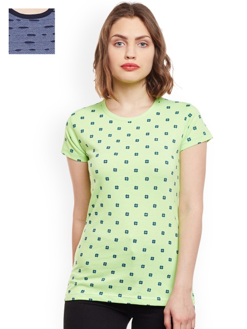 

VIMAL JONNEY Women Set of 2 T-shirts, Blue
