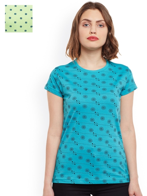 

VIMAL JONNEY Women Set of 2 Printed T-shirts, Green